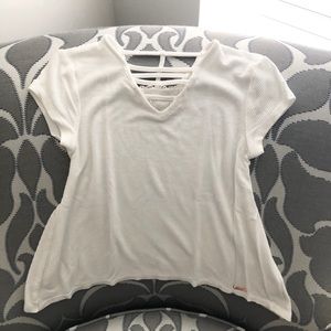 Justice Cream Flowy Tee- Girls Size 6